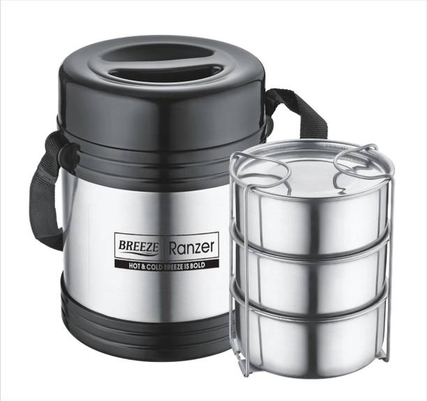 BREEZE ranzer 3 Containers Stainless Steel Office Lunch Box