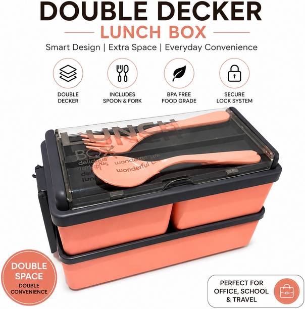tansan DLB-01 3 Containers Plastic School Lunch Box