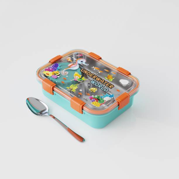 ELEPHYN BEYOUND THE NEXT LEVEL Lunch Box 3 Compartment Leak-Proof BPA Free Stainless Steel, Lunch Box 4 Containers Plastic, Stainless Steel School Lunch Box