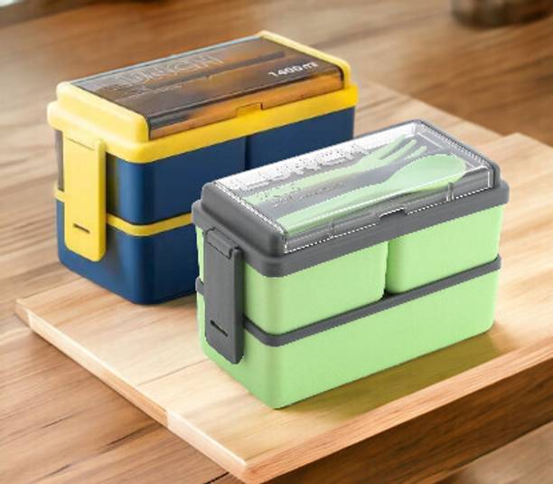 OMORTEX Classy Combo Of 2 Lunch Box 3 Containers Lunch Box