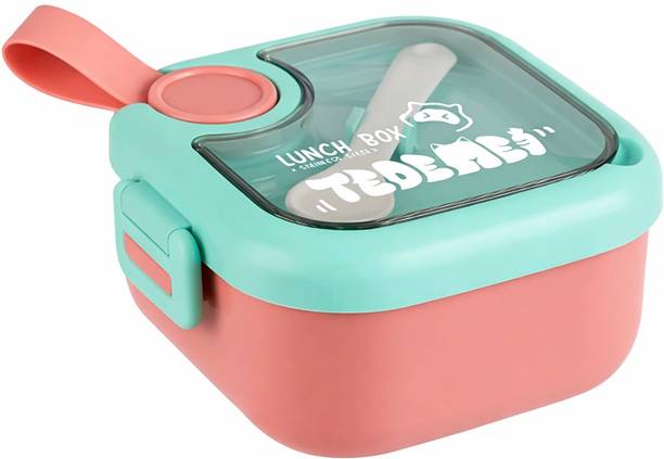 BLLUEX Kids Insulated Leakproof BPA-Free/Dabba for School & Travel with Spoon & Scissor 2 Containers Plastic, Stainless Steel School Lunch Box
