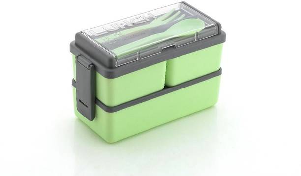 GARUDAFLY Tiffin Box For School, Office Double Decker 3 Containers Plastic School Lunch Box