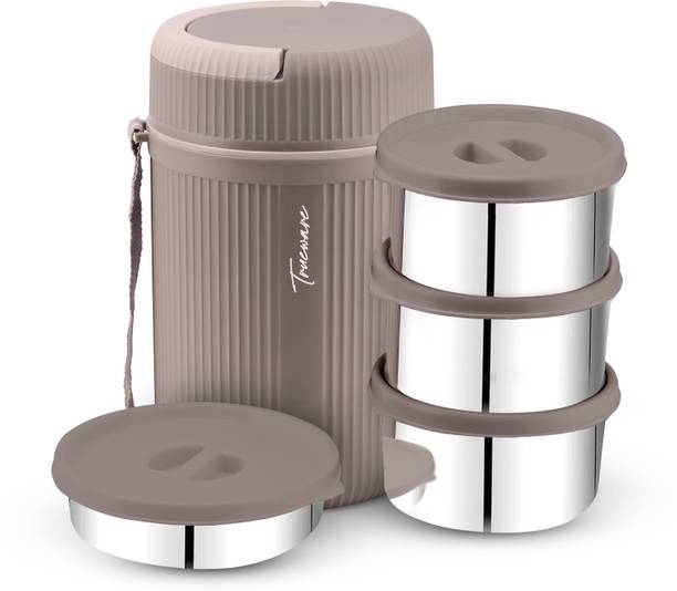 ट्रूवेयर GRUB 4 Insulated Hot Lunch Box With 3 SS Container 300ML & 1 SS Container 200ML 4 कंटेनर लंच बॉक्स