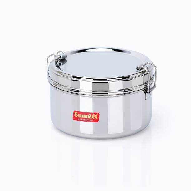Sumeet Stainless Steel Meal Pack Tiffin with Steel Separator Plate & Locking Clip,13cm 1 Containers Lunch Box