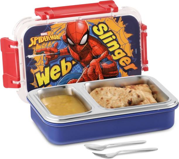 JAYPEE TOONBOX SPIDER MAN Lunch Box with 2 compartment for School Goer Gifting Multiuse 1 Containers Stainless Steel School Lunch Box