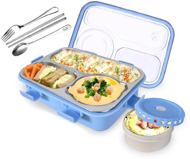 RBGIIT Stainless Steel Bento Lunch Box with Sealed Lid and Cutlery Set 1 Containers Lunch Box