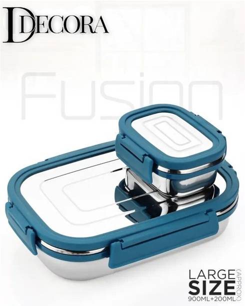 DDecora Stainless Steel Tiffin for Kid 2 Containers Stainless Steel Office Lunch Box