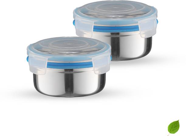 Trueware Stainless Steel Clip N Close BPA Free, Leak Proof, Airtight Set of 2 Containers Stainless Steel Office Lunch Box