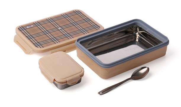 GALOOF Stainless Steel Food Pack Lunch Box with Steel 2 Containers Lunch Box