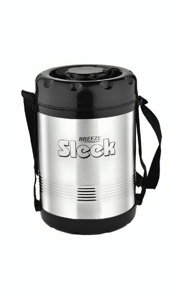 BREEZE Breez Steel Sleek 4+1 Hot Tiffin Lunch Box, 4+1 Containers- 350 ml Each Box 5 Containers Lunch Box