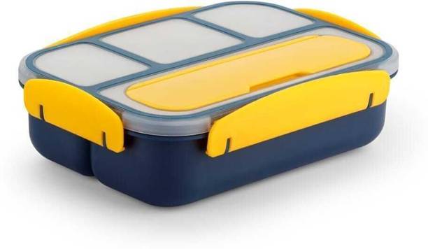 AK10ZONE Plastic 4 Compartment Reusable Food Containers Vaccum Tiffin Box 1 Containers Lunch Box