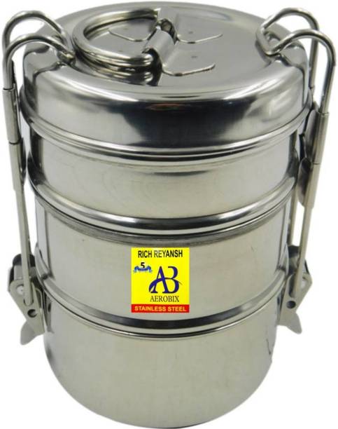 AEROBIX Lunch Box Stainless Steel_TIFFIN_177 3 Containers Lunch Box