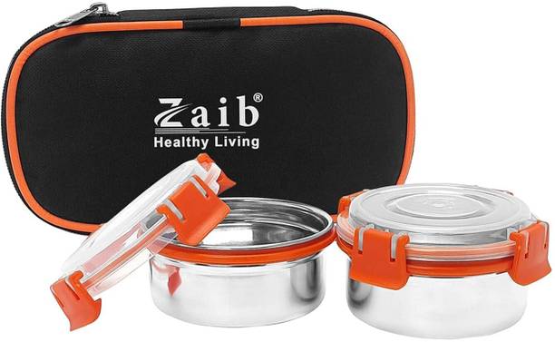 ज़ेब Lock & Lock Stainless Steel Leak Proof Lunch Box for Office School & College Men 2 कंटेनर लंच बॉक्स