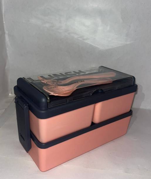 tansan Double decker lunch box 3 Containers Plastic School Lunch Box