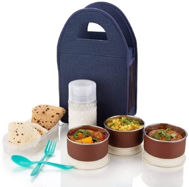 UNDERZONE Insulated Lunch Bag with 3 Stackable Food Containers | Complete Lunch 