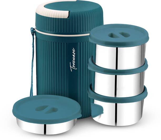 Trueware GRUB 4 Insulated Hot Lunch Box With 3 SS Container 300ML & 1 SS Container 200ML 4 Containers Lunch Box