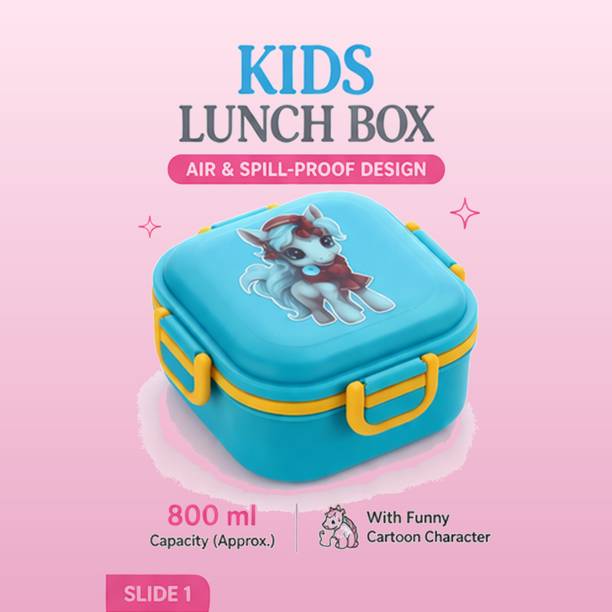 BESTT Children Lunch Box 800ml 1 Containers Plastic School Lunch Box