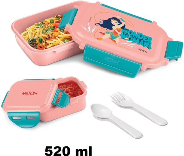 मिल्टन sherry pink teal blue small tiffin 520 ML 2 कंटेनर लंच बॉक्स