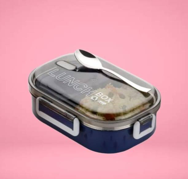 TRENDINGKITCHEN Steel for School Kids, Tiffin Box Office Blue 2 Containers Lunch Box