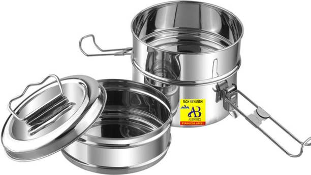 AEROBIX Stainless steel 3 comparment tiffin clip carrier lunch box size 8/3 3 Containers Lunch Box