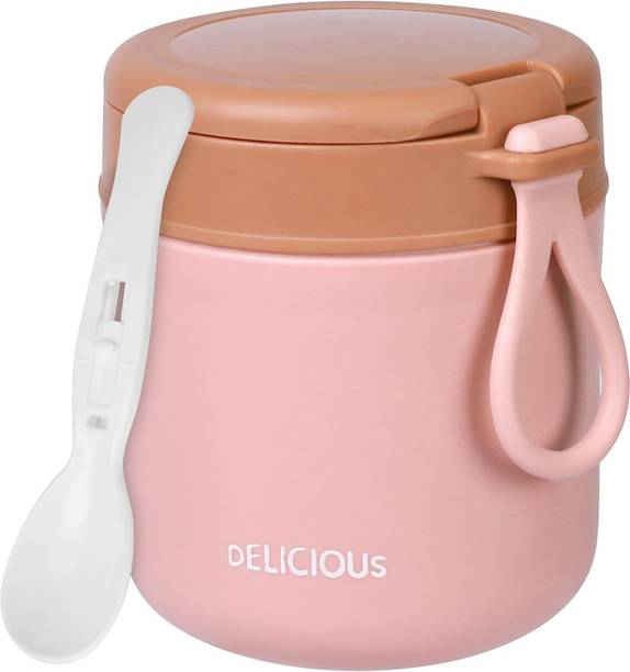 Bhaguji Insulated Food Container for Kids Adult Food Jar with Folding Spoon Leak