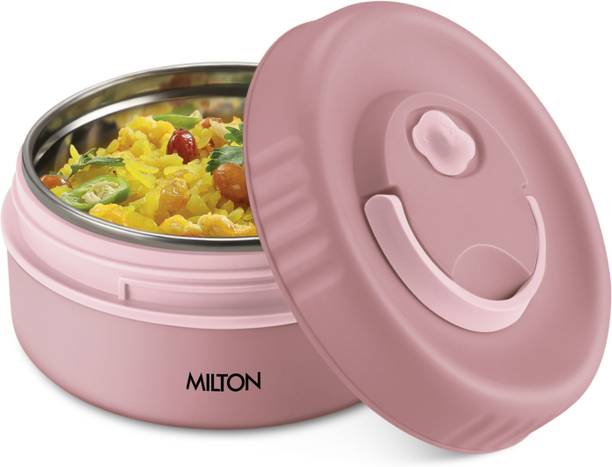 MILTON Snack Box Small Inner Steel PU Insulated 350 ml Leak Proof Air Vent Lunch Box 1 Containers Lunch Box