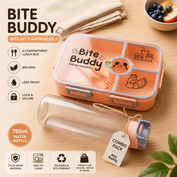 Bitebuddy Bite buddy lunch box 4 Containers Plastic School Lunch Box