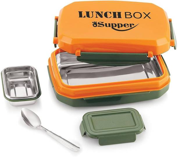 GALOOF Lunch Box for Kids Double Wall Tiffin Box with Inner Container & Spoon 2 Containers Lunch Box
