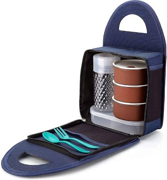 SMONI DELUXE LUNCH BOX TIFFIN WITH SPOON 5 Containers Lunch Box