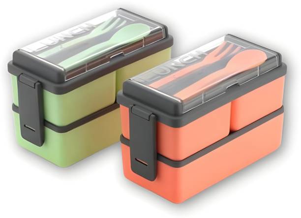 FRONT STYLE Double-Decker Lunch Box COMBO 3 Containers Lunch Box