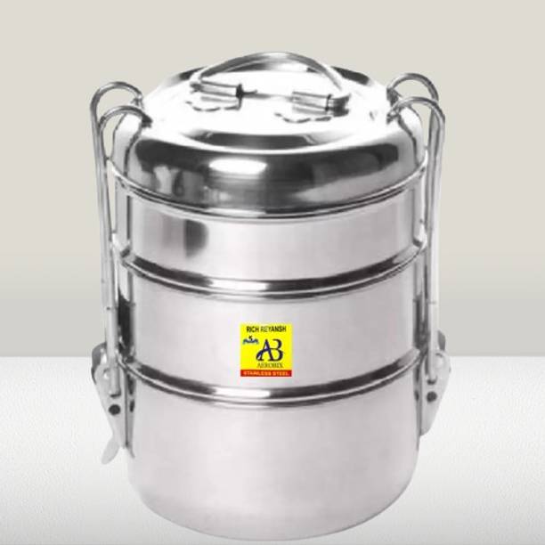AEROBIX Lunch Box Stainless Steel_TIFFIN_38 3 Containers Lunch Box