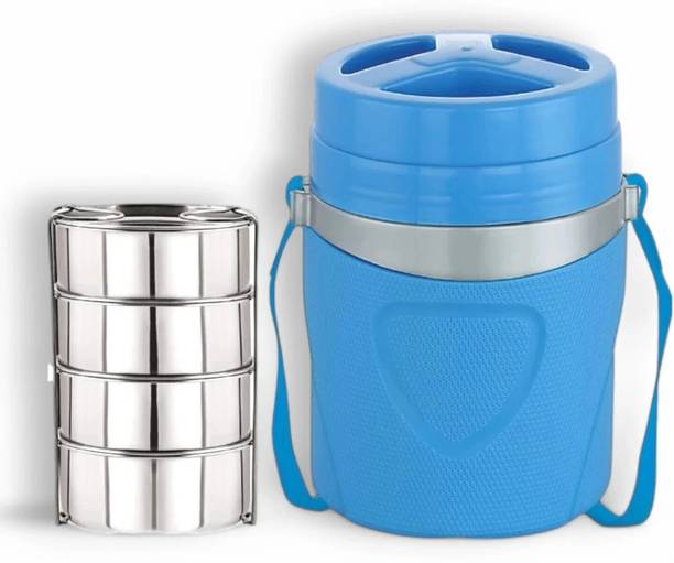 ROLON Fusion 4 | Blue |Stainless Steel Lunch Box | 4 Containers Lunch Box