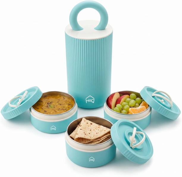 HOUSE OF QUIRK 1400ml Steel Portable Stackable Insulated Lunch Box for Office, S