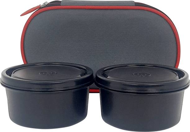 जिल्लारा Microwave Safe Lunch box Executive Lunch Box Set of 2-600ml, with Bag 2 कंटेनर लंच बॉक्स