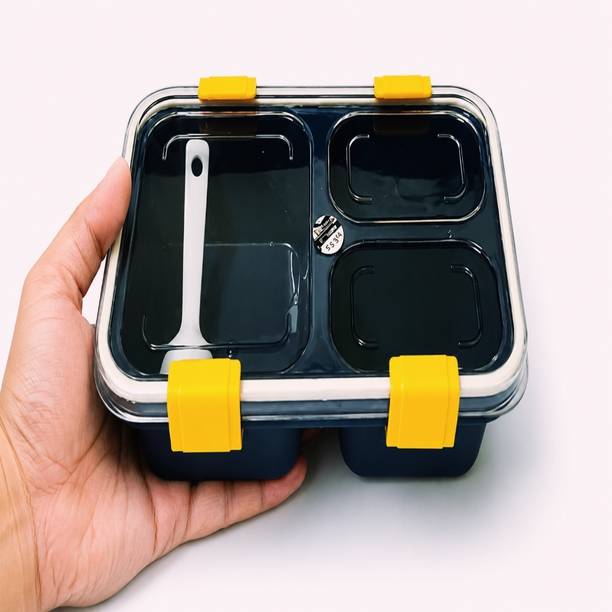 DEEPAK MEGA MART DLC 1998 3 Containers Plastic School Lunch Box