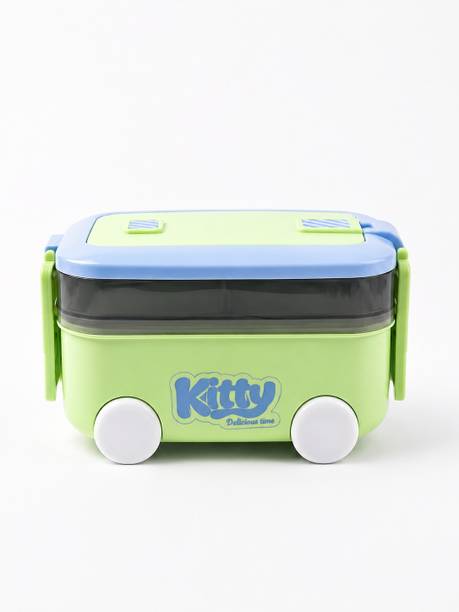 Rpol Kitty Lunch 2 Containers Plastic School Lunch Box