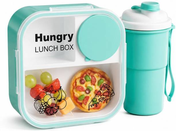 Dalson 3 Compartment Lunch Box Set with Transparent Lid for School Office Travel 3 Containers Plastic School Lunch Box