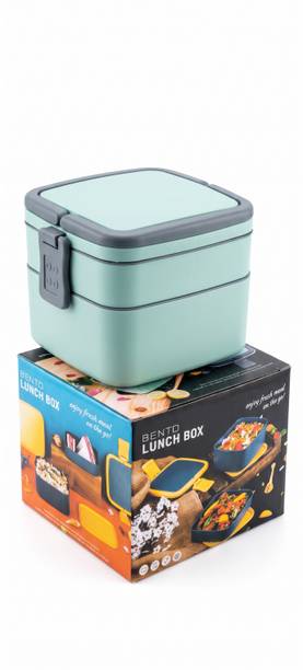 Shiv Emporium Enterprises Bento 2 Layer Lunch Box 2 Containers Plastic School Lunch Box