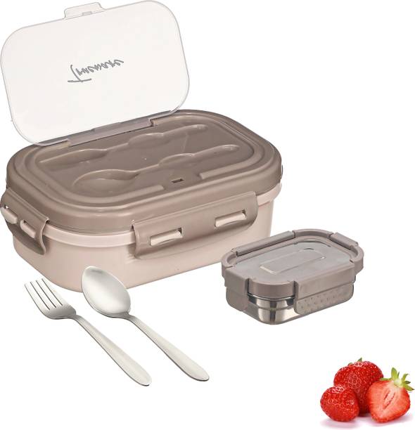 Trueware Insulated Inner Steel BPA Free, Airtight, Food Grade 2 Containers Lunch Box