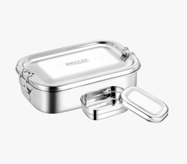 BREEZE Smart Steel(office,school) 2 Containers Lunch Box