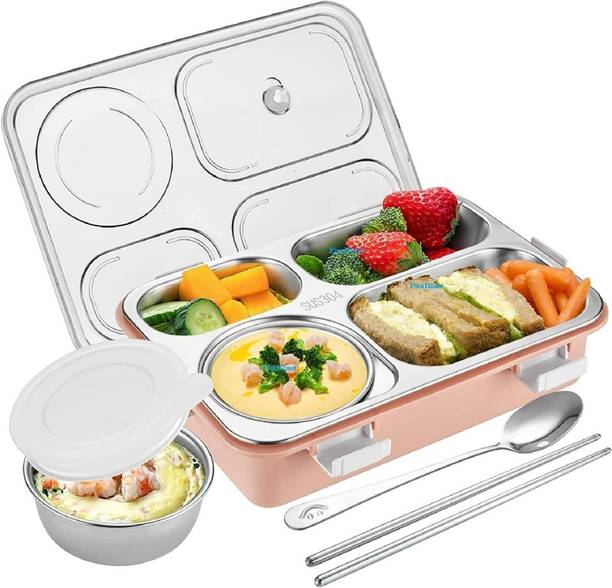 RBGIIT 4 Compartment Sealed Leak Proof Stainless Steel Lunch Box For Kid's & Adult 1 Containers Lunch Box