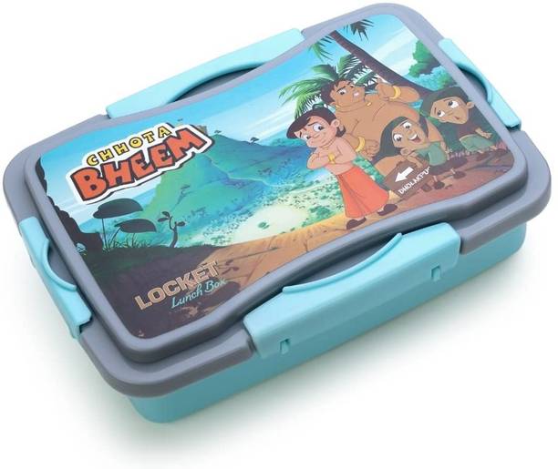 Flipkich Fancy Heavy Plastic Material Leak Proof Kids Chhota Bheem Lunch Box For School 2 Containers Lunch Box