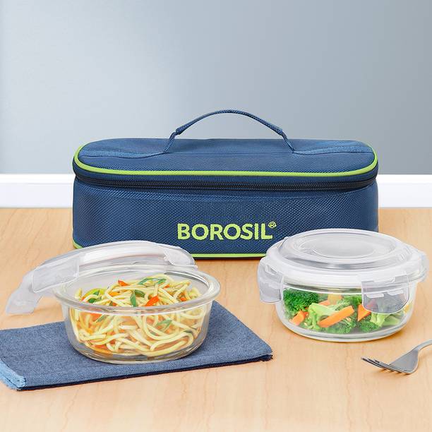 BOROSIL GLASSY 2 Containers Lunch Box 2 Containers Lunch Box