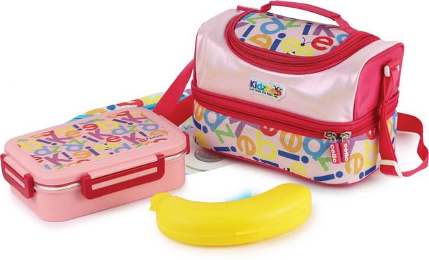 cello Kidzbee Mini Meal Stainless Steel Leak Proof Tiffin Box Set with Jacket For Kids 1 Containers Stainless Steel College Lunch Box