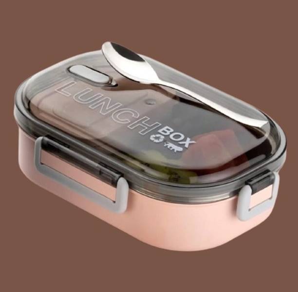 TRENDINGKITCHEN Double Wall Stainless Steel 2 Containers Lunch Box