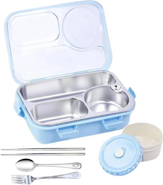 RBGIIT Portable Bento Box with Inner Steel Tray, Cutlery, and Sealed Lid 1 Containers Lunch Box