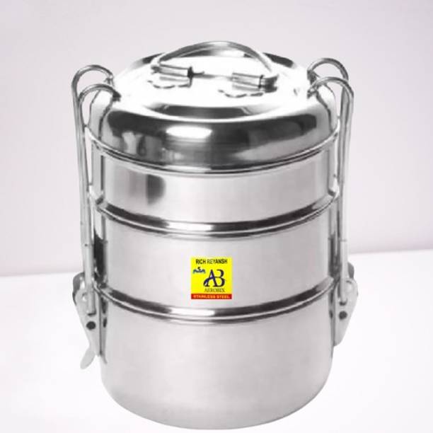 AEROBIX Lunch Box Stainless Steel_TIFFIN_194 3 Containers Lunch Box