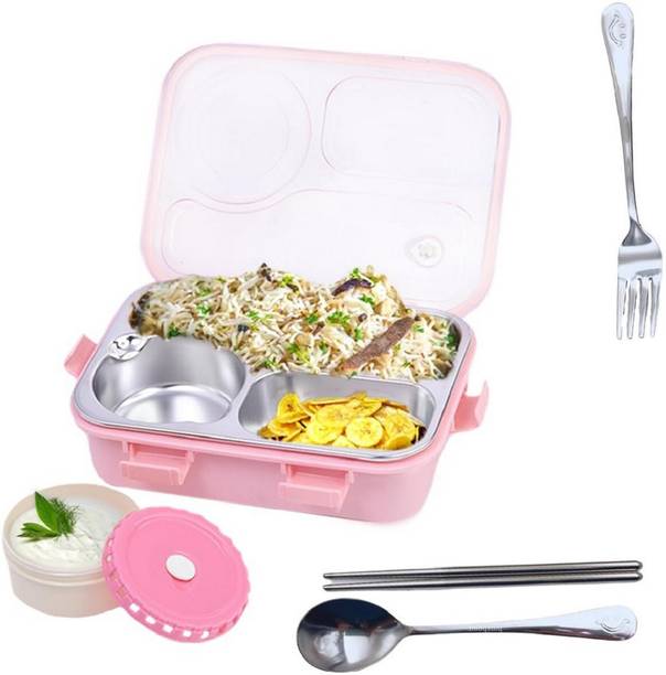 RBGIIT Durable Stainless Steel Bento Box with Breathable Vent and Spoon 1 Containers Lunch Box