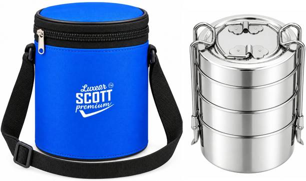 Luxeor scott premium Tiffin Box LSP1 3 Containers Stainless Steel Office Lunch B