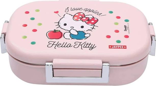 JAYPEE JPMISSTEELKITTYPINK 2 Containers Stainless Steel School Lunch Box